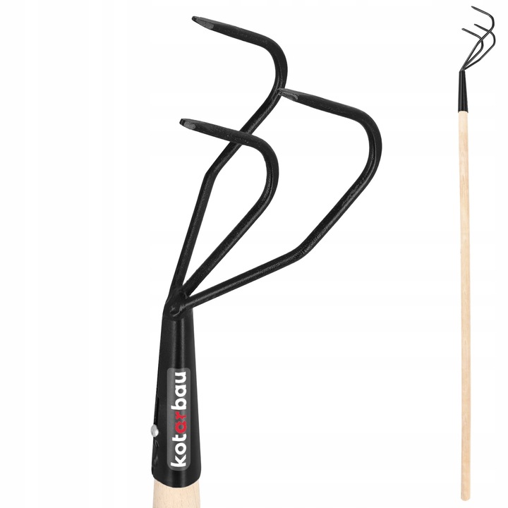 Grebla gradinarit 125 cm, Kotarbau, trunchi din lemn, otel, 630g