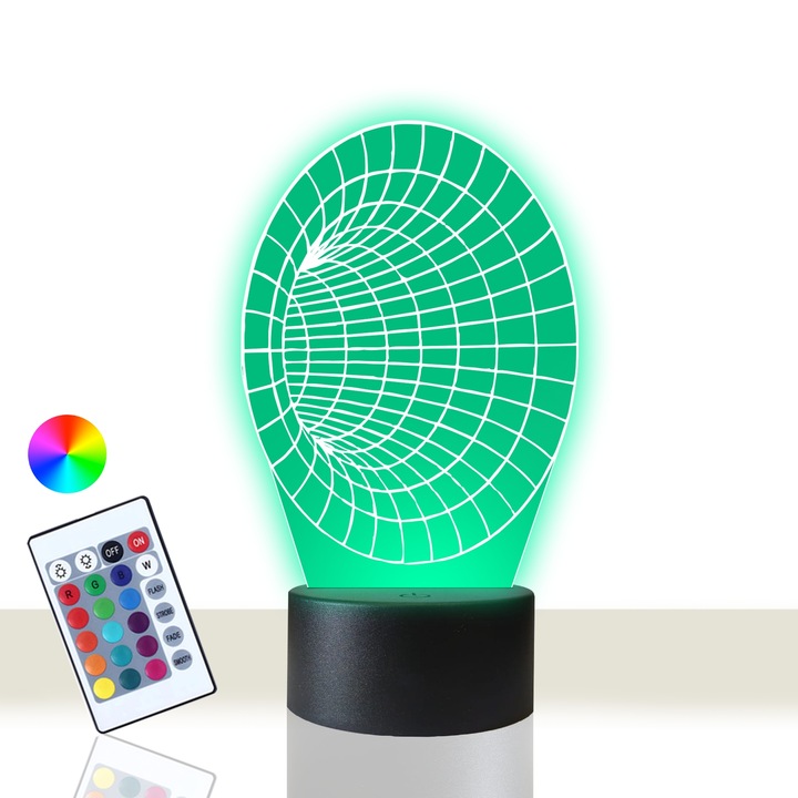 Lampa birou 3D, Plexido, LED, Iluminare multicolora