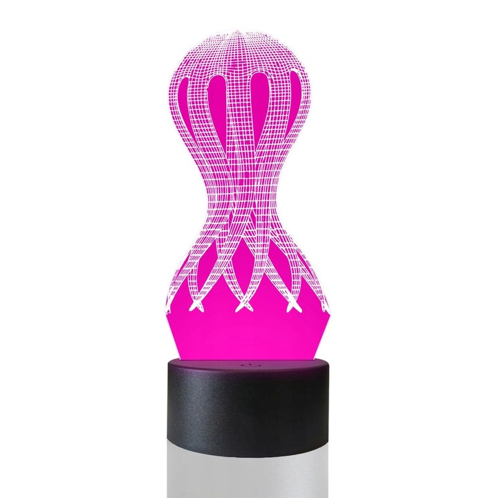 Lamp de Masa, LED, 3D Meduza, 16 culori, Plexido