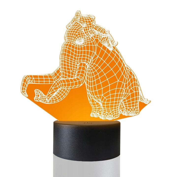 Lampa de Masa 3D, LED, Mamut Prehistoria, 16Culori, Plexido