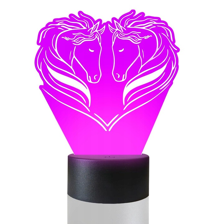 Lampa de masa 3D cu LED-uri, 16 culori, Plexido, Inima Ziua Indragostitilor