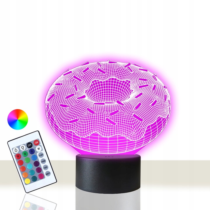 Lampa birou 3D, Plexido, LED, Iluminare multicolora