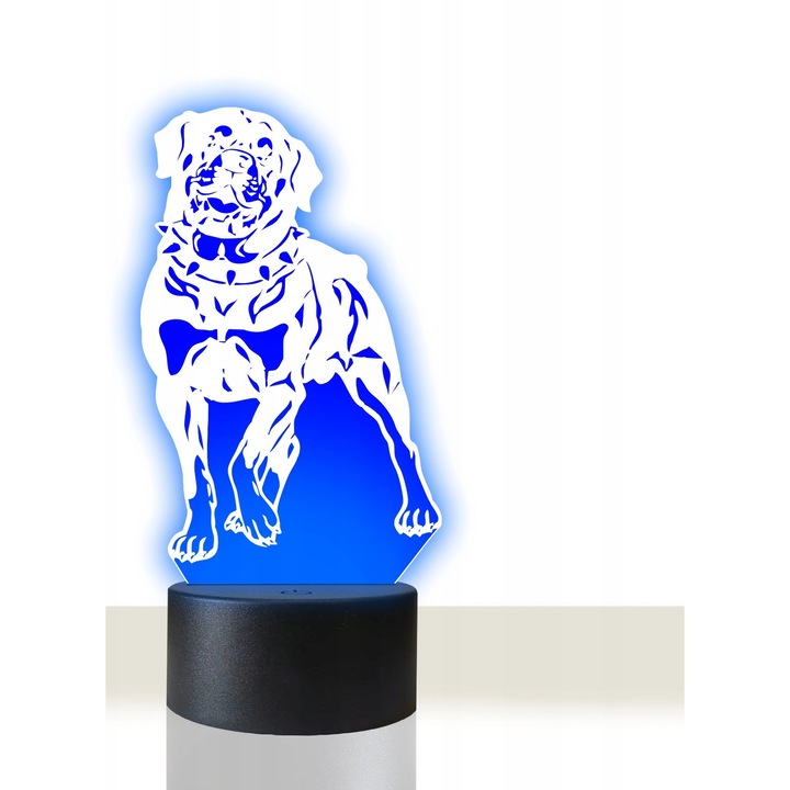 Lampa de masa 3D, LED, Rottweiler, Plexido