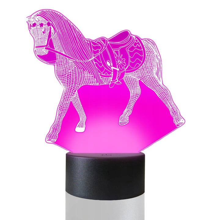 Lampa de masa 3D cu LED-uri,16 culori, Plexido, Cal