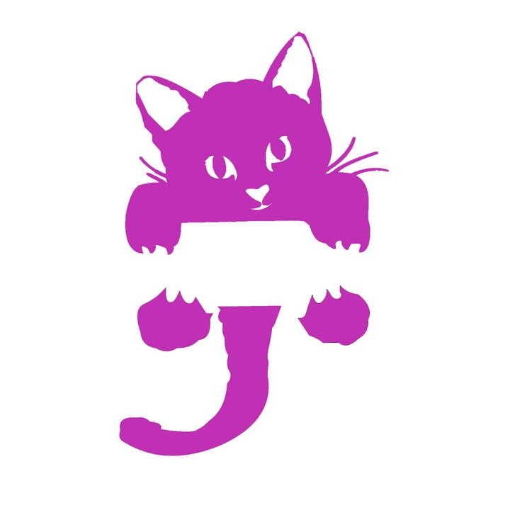 Sticker decorativ pentru intrerupator, Pisica, Mov, 11.5 cm, S1018ST-2