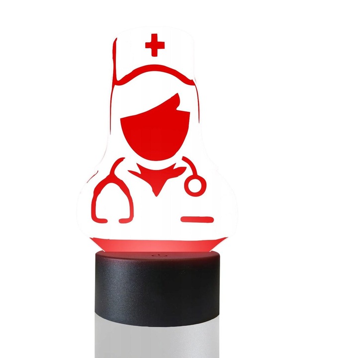 Lamp de noapte cu LED-uri, 3D, Asistenta medicala, 16Culori, Plexido