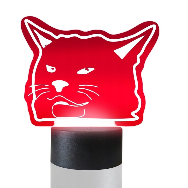 Lamp de Masa 3D,LED, Pisica, 16 Culori, Plexido