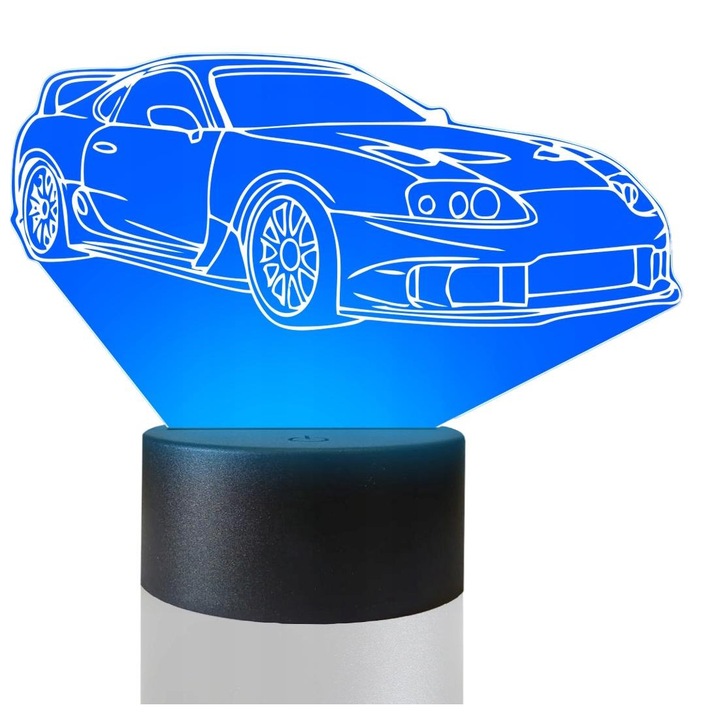 Lampa de masa 3D cu LED-uri, 16 culori, Plexido, Toyota Supra
