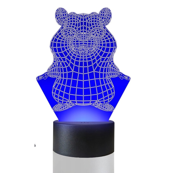 Lampa de masa 3D cu LED-uri, 16 culori, Chomik