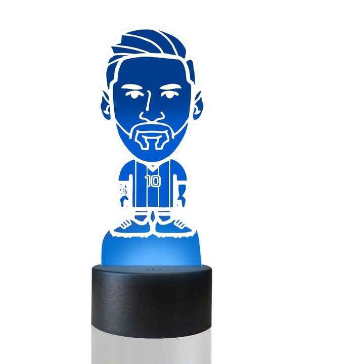 Lampa de noapte 3D cu LED, Leo Messi, 16 culori, Plexido