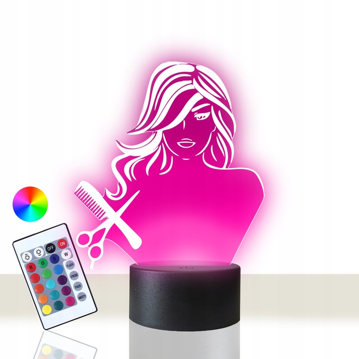 Lamp de noapte cu LED 3D Telecomanda pentru salon de coafura