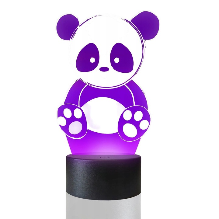 Lampa de masa 3D cu LED-uri, 16 culori, Plexido, Panda