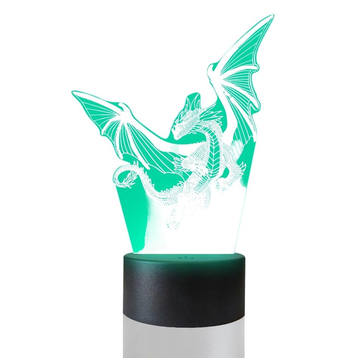 Lampa de masa 3D cu LED-uri, 16 culori, Smok Tessarion