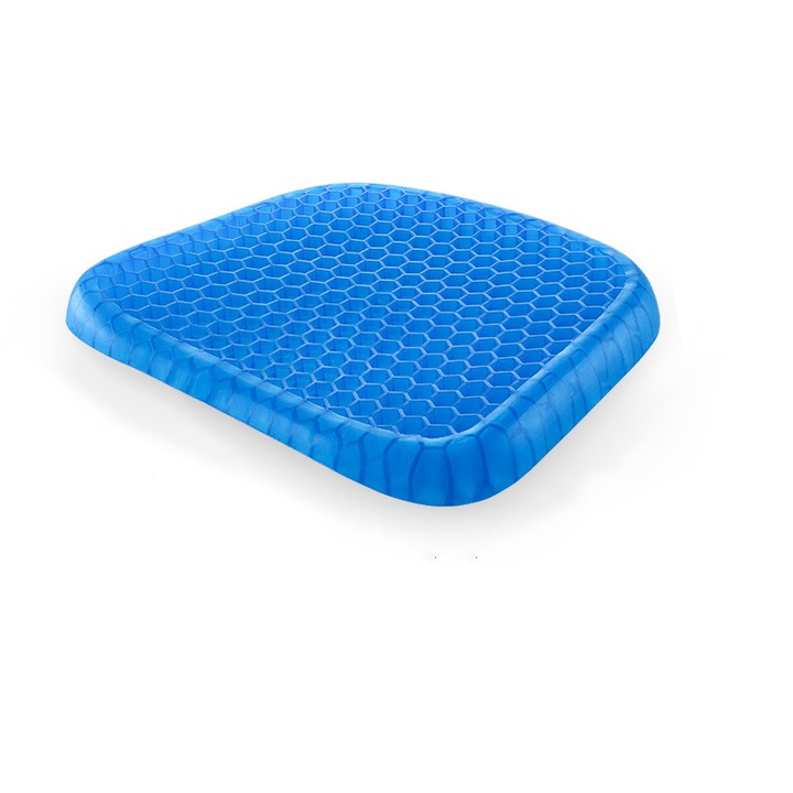 Ортопедична възглавница за седалка Sunmostar, Гел, Синя