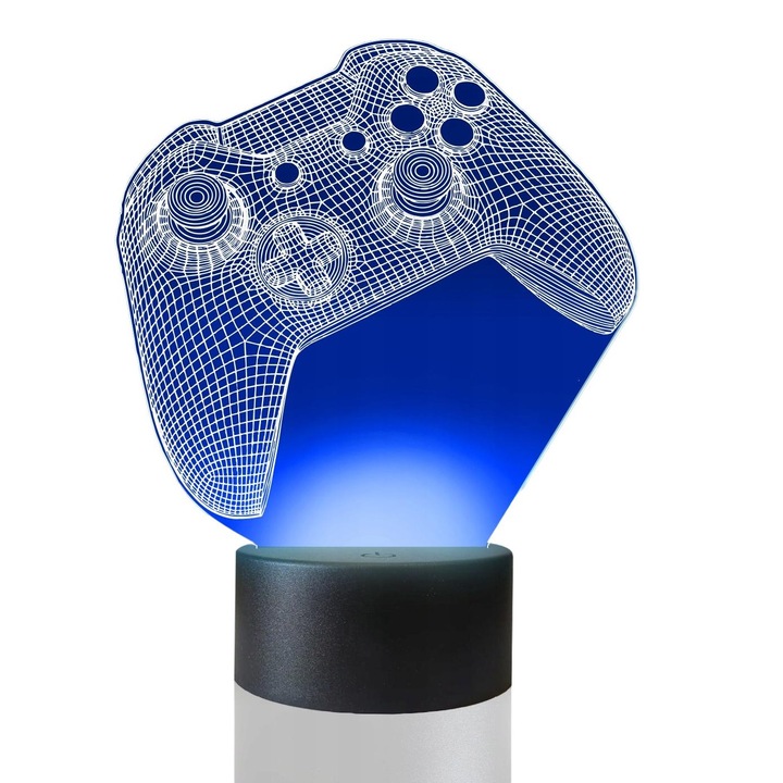 Lampa de masa 3D cu LED-uri, 16 culori, Plexido, Controller XBOX
