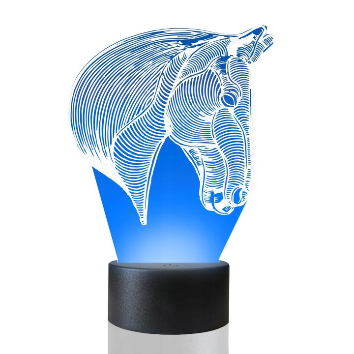 Lampa de masa 3D cu LED-uri, 16 culori, Cal