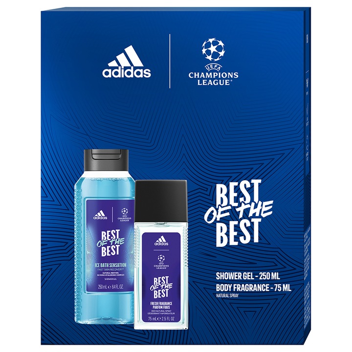 Adidas Uefa9 deodorant natural spray 75 ml + tusfürdő 250 ml férfi