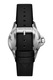 Emporio Armani, Кварцов часовник с кожена каишка, Черен