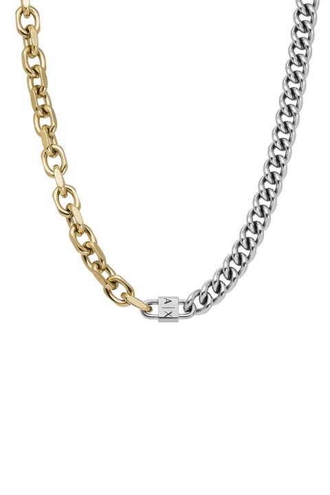 ARMANI EXCHANGE, Colier cu doua nuante, Auriu, Argintiu