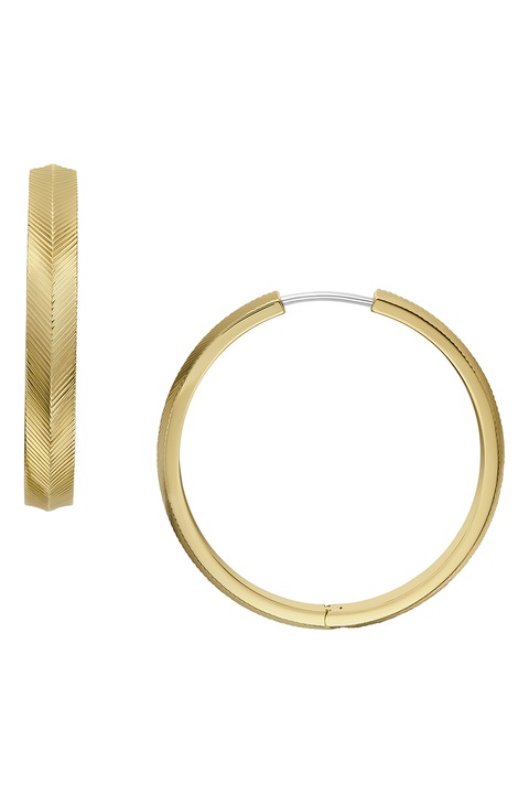 Fossil, Обеци с релеф, Златист