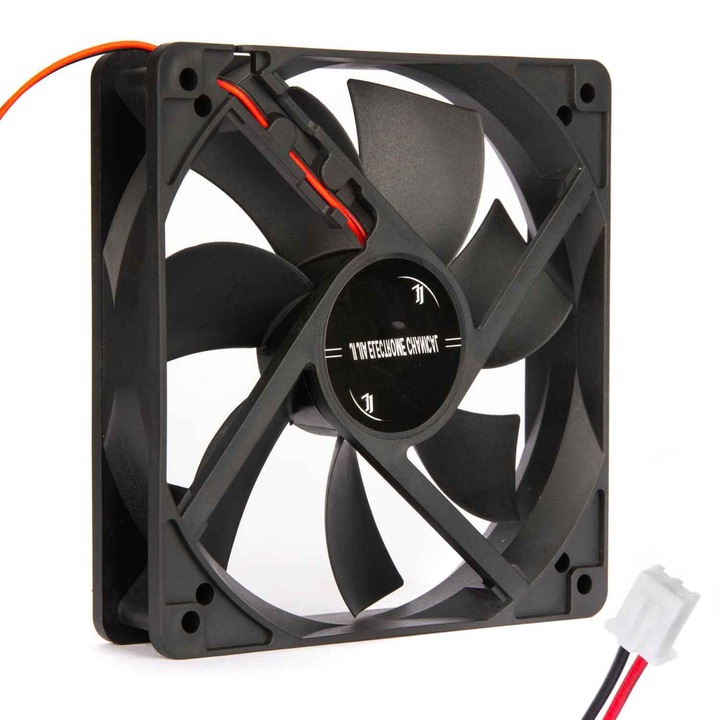 Ventilator PC, Elektroweb, 12V, 1200 rpm, Plastic, 120x120x25 cm, Negru