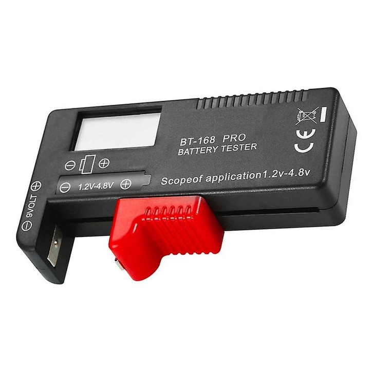 Tester baterii, Elektroweb, Ecran LCD, 18650/AA/AAA/9V, 110x60x25 mm