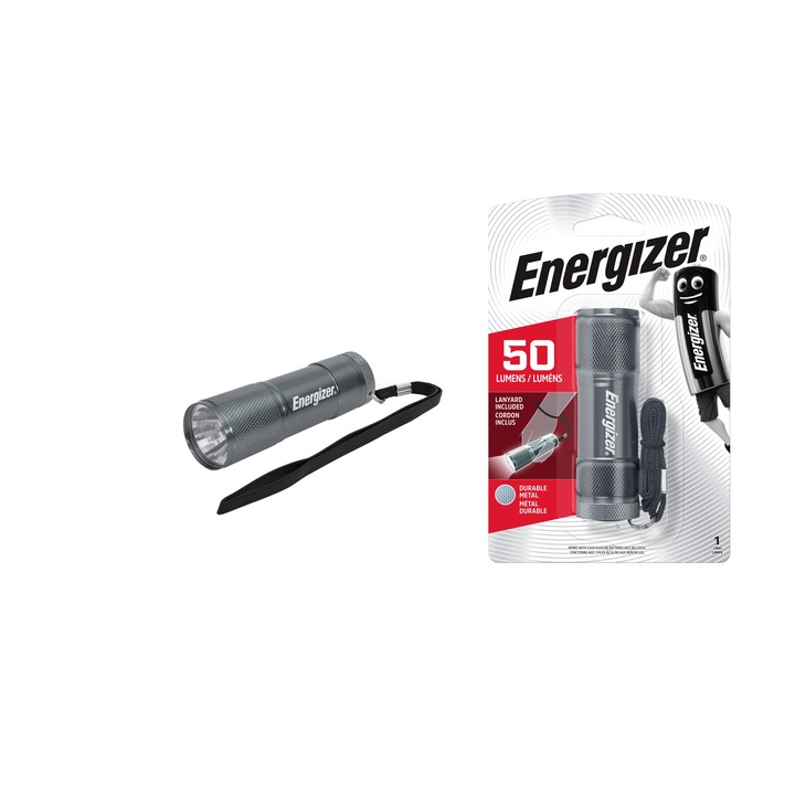 Фенер Energizer Metal, LED, 50 лумена, 3 x AAA, Метал