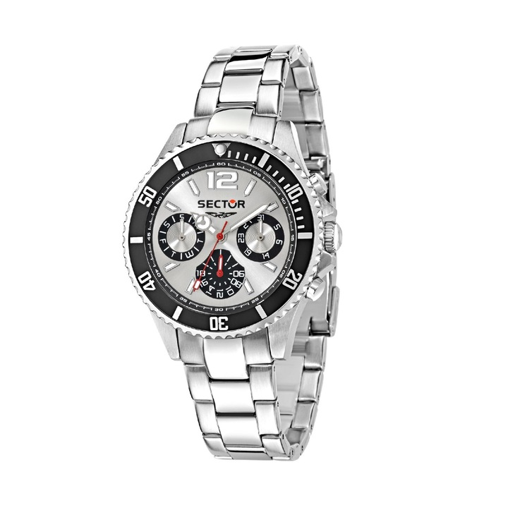 Мъжки часовник Sector R3253161012 Quartz Silver, Черен