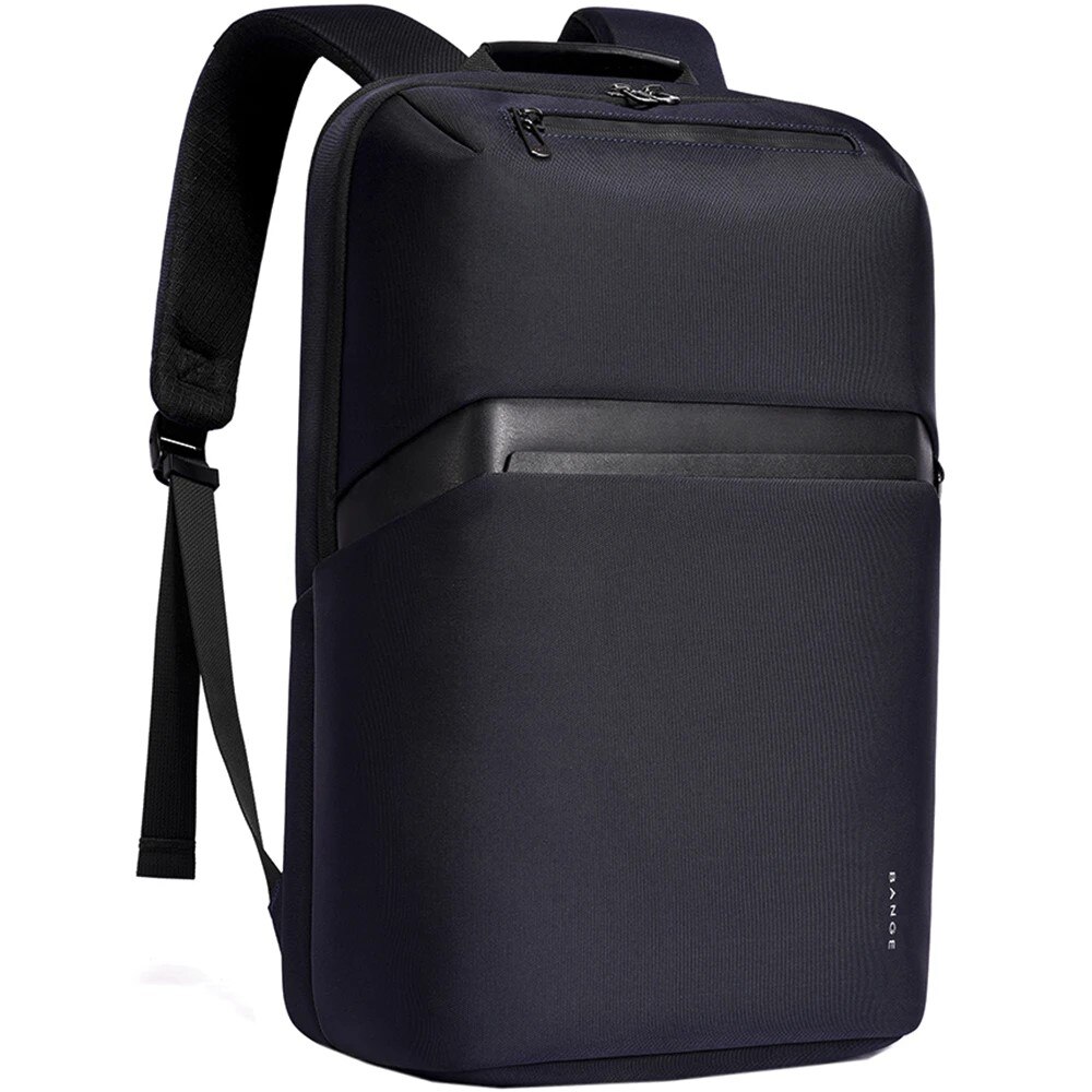 Rucsac laptop 15.6", casual business, usor, impermeabil cu buzunar antifurt, porturi USB si tip C, BANGE, 30x16x46 cm, Albastru