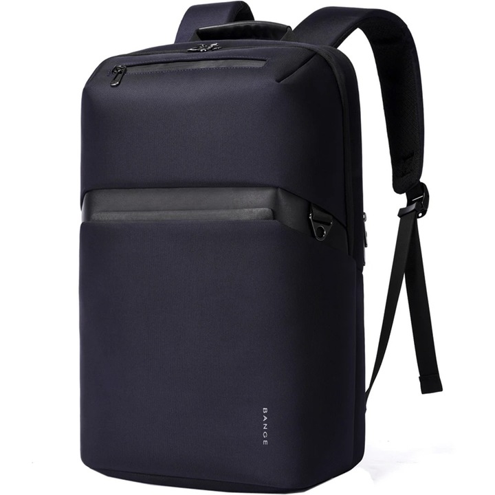 Rucsac laptop 15.6", casual business, usor, impermeabil cu buzunar antifurt, porturi USB si tip C, BANGE, 30x16x46 cm, Albastru