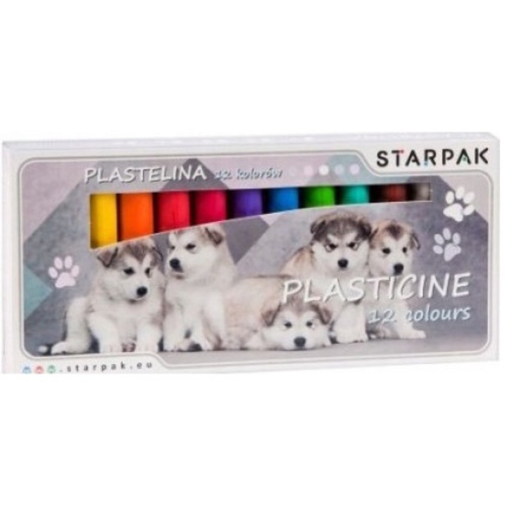 Plastilina pentru copii, Starpak, Multicolor, 12 bucati