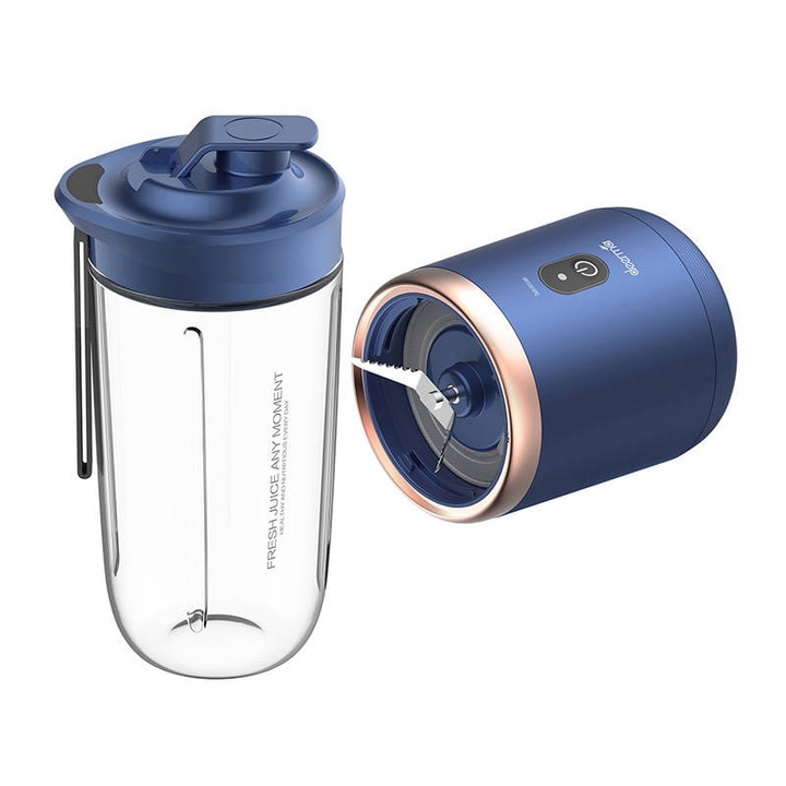 Преносим блендер, Deerma, NU06, USB, 400 ml, син