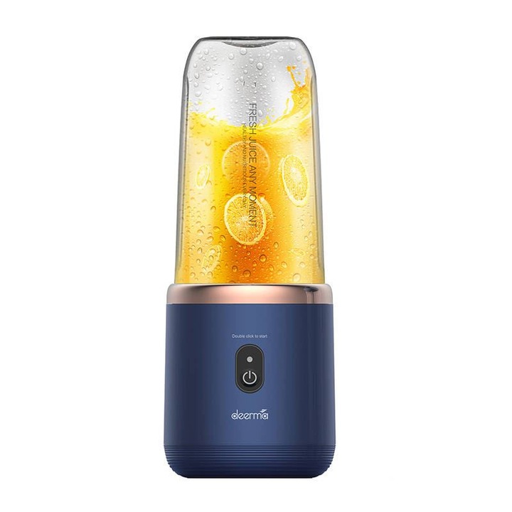 Hordozható turmixgép, Deerma, NU06, USB, 400 ml, kék