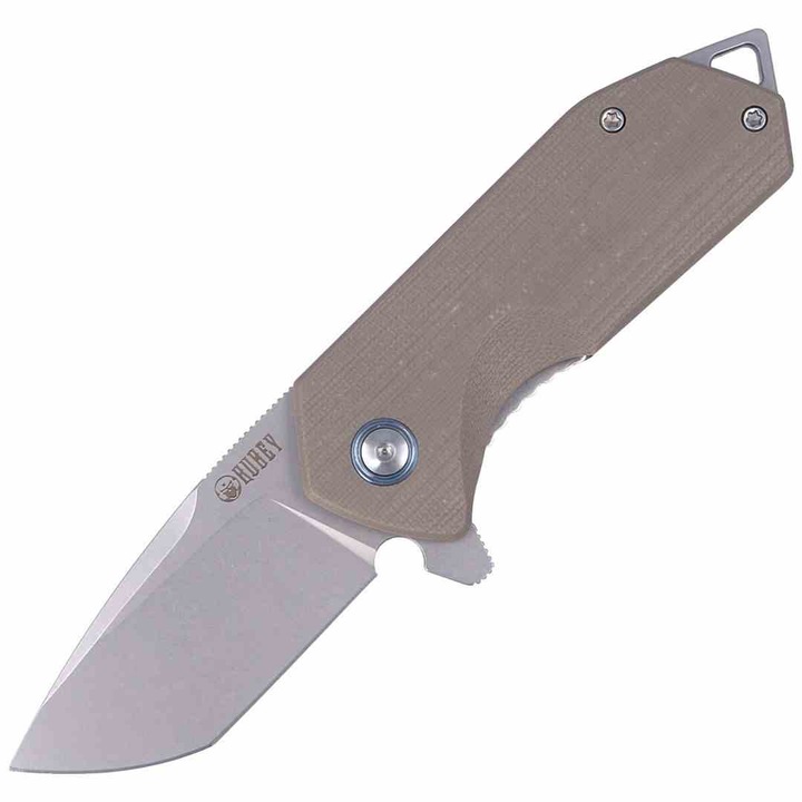 Cuțit pliabil Kubey Knife Campe, Tan G10, Sandblast D2 (KU203C)