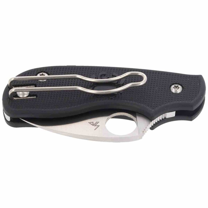 Briceag simplu din inox, Spyderco, Negru, Pliabil