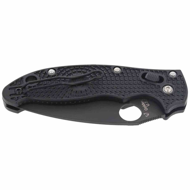 Cutit pliabil cu lama de otel, Spyderco, Negru, G10