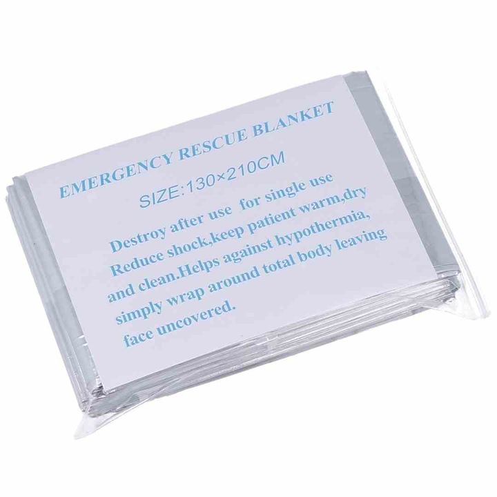 Patura termica din folie, Carhartt, Argintiu, 130x210 cm