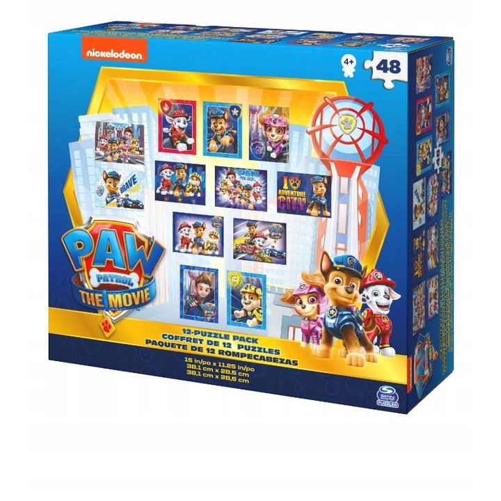 12 az 1-ben puzzle készlet, Spin Master, Paw Patrol, Multicolor