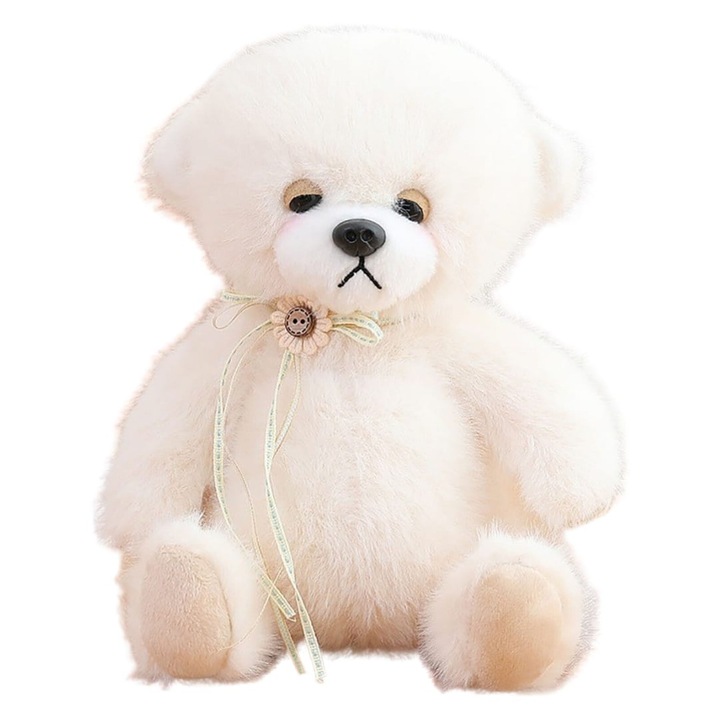 Ursulet de plus, alb, 25 cm