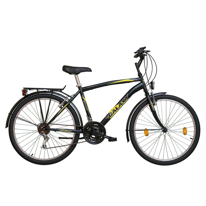 Bicicleta trekking GLX 26", negru/galben