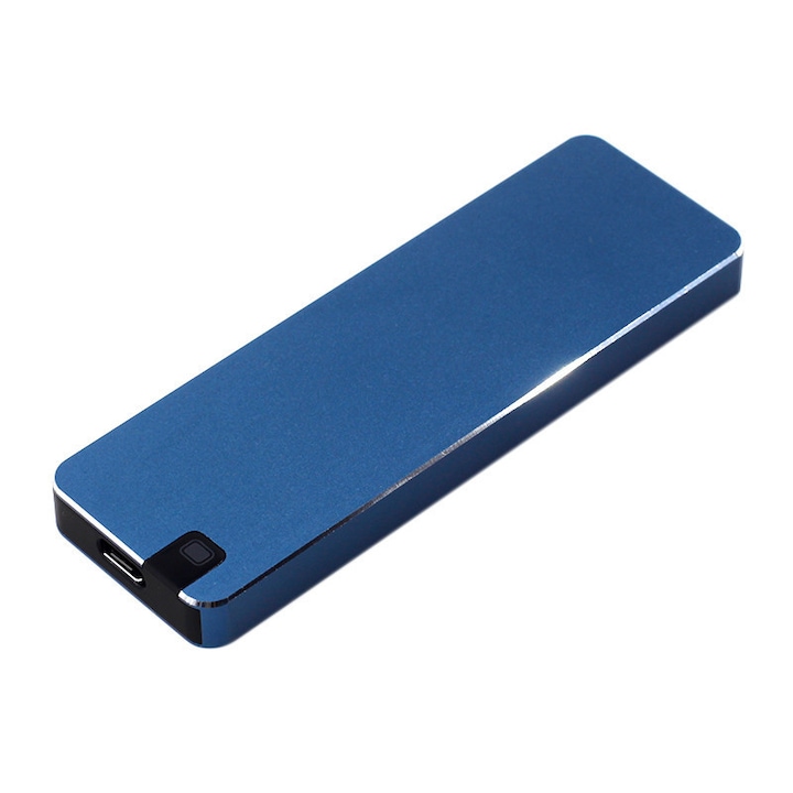 Külső merevlemez SSD, A92, alumínium, hordozható, USB 3.0, 2 TB, kék
