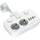 Priza multipla Serioux PS24W, 2 prize, 6xUSB, PD Type-C , QC3.0, intrerupator, protectie supratensiune