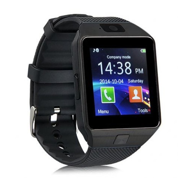 Часовник SportTech DZ09 PLUS 2017, SIM, камера, Слот за micro SD, Bluetooth, Black Edition