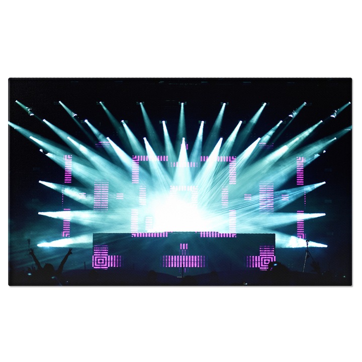 Tablou canvas cu concert, festival, lumini, scena, dj, reflectoare, multicolor 90x60