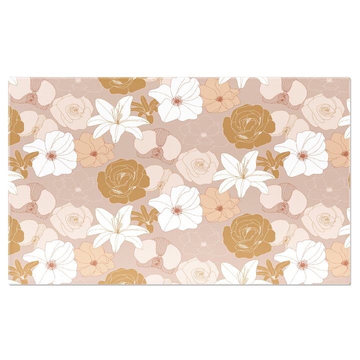 Tablou canvas cu flori, crini, irisi, ilustratie abstracta, multicolor 90x60