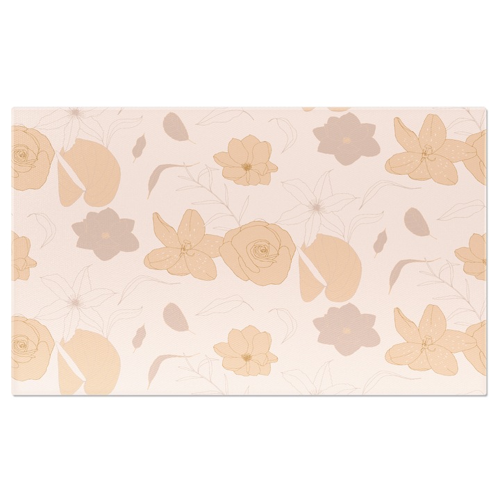 Tablou canvas cu flori, frunze, petale, trandafiri, crini, multicolor 90x60