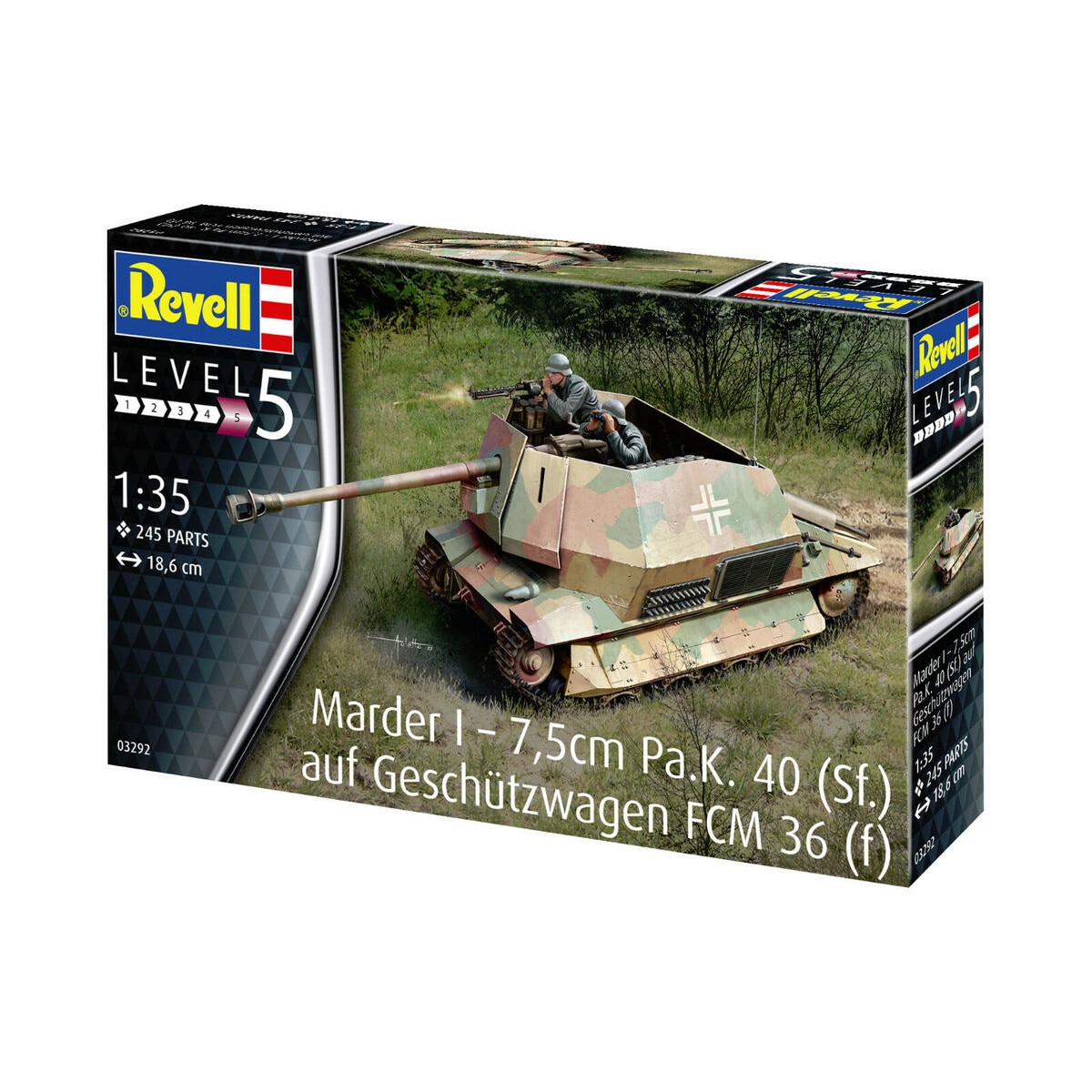 Сглобяем модел, Revell, Танков разрушител Marder I - 7,5cm Pa.K. 40 (Sf ...