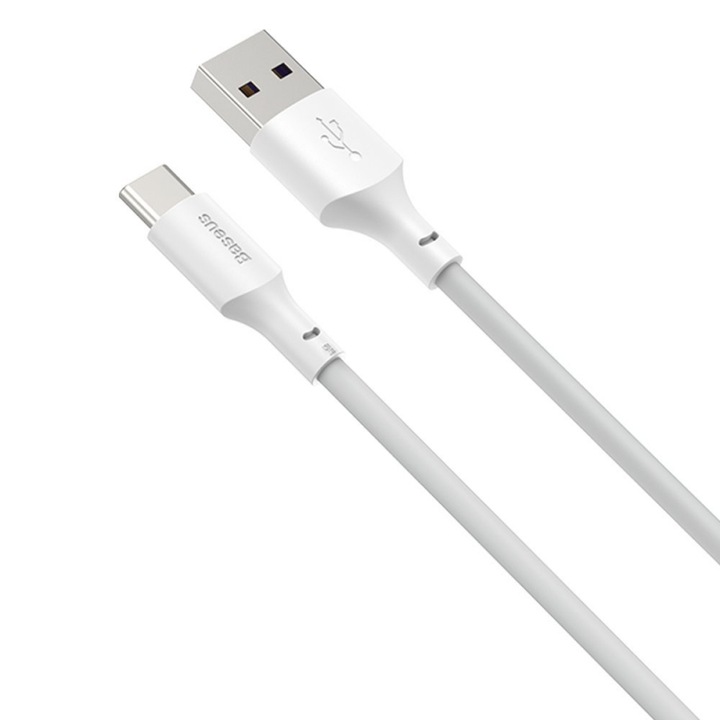 Кабел за данни и зареждане USB A към USB Type-C, 40 W, дълъг 1,5 м, бял
