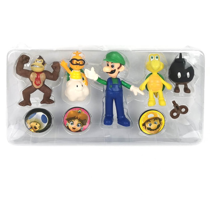 Комплект Фигури Супер Марио, Super Mario, Със значки