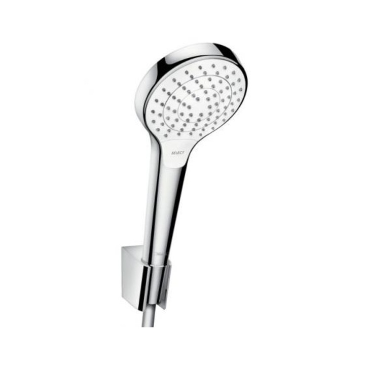 Set suport dus Croma Select S Vario, cu furtun de dus 125 cm, alb crom 26421400 Hansgrohe